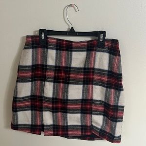 Plaid High Rise Sweater Skirt